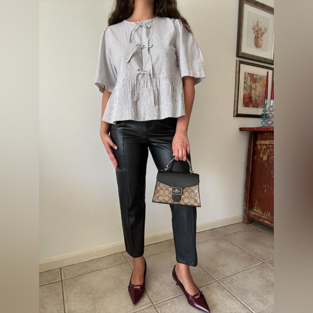 Women's Black Leather Pants
